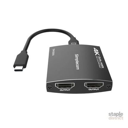 Simplecom DA330 USB-C to Dual HDMI MST Adapter 4K@60Hz with PD and Audio Out - Appliances > TV > TVs & Accessories