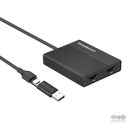 Simplecom DA369 USB 3.0 or USB-C to Dual 4K HDMI 2.0 Display Adapter for 2x 4K@60Hz Extended Screens - Appliances > TV