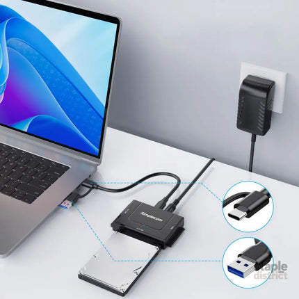 Simplecom SA492C SuperSpeed USB to 2.5’’ 3.5’’ & 5.25’’ SATA/IDE Adapter with Power Supply - Electronics > Back Up &