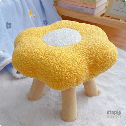 Small Flower Short Stool for Entryway or Living Room Shoe Bench or Footrest - Blue - Baby & Kids > Kid’s Furniture >
