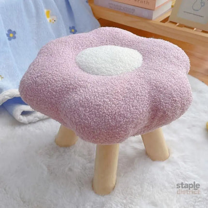Small Flower Short Stool for Entryway or Living Room Shoe Bench or Footrest - Yellow - Baby & Kids > Kid’s Furniture >