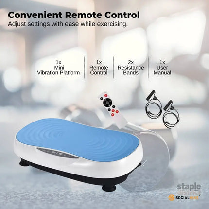 Social Hike 55cm Vibration Plate Machine Full Body Exercise Platform 200W Blue - Appliances > Kitchen Appliances >