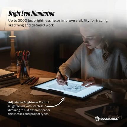 Social Hike A4 LED Light Pad Tracing Board Rechargeable USB-C 3000mAh Light Box - Baby & Kids > Baby & Kid’s Toys > Art