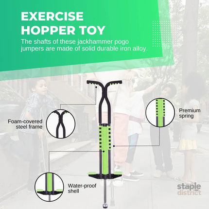 Social Hike Green Pogo Stick - Kids Jumping Jackhammer Exercise Hopper - Baby & Kids > Baby & Kid’s Toys > Outdoor Play
