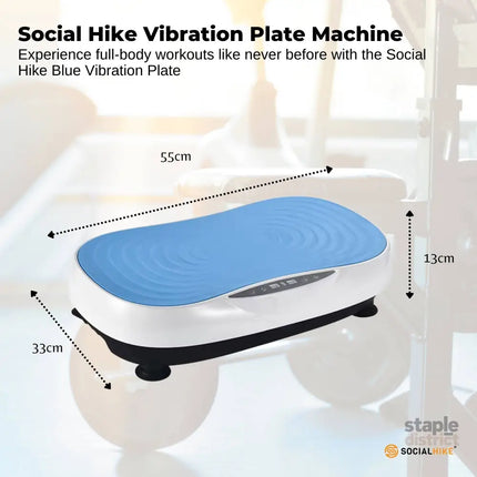 Social Hike Vibration Plate Machine Full Body Vibrating Exercise Platform Blue - Appliances > Kitchen Appliances >