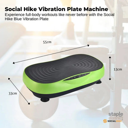 Social Hike Vibration Plate Machine Full Body Vibrating Exercise Platform Green - Appliances > Kitchen Appliances >