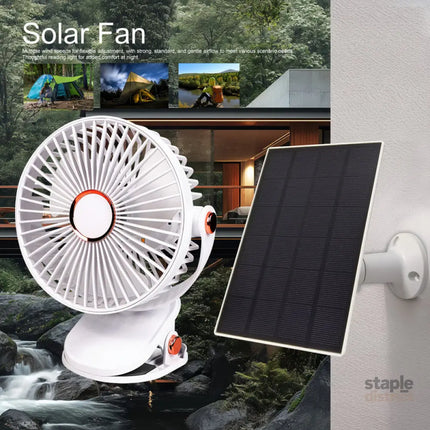 Solar Battery Camping Fan with Light Rechargeable - Appliances > Fans > Portable Fans