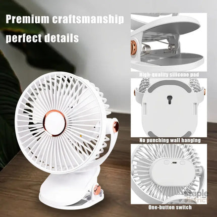 Solar Battery Camping Fan with Light Rechargeable - Appliances > Fans > Portable Fans