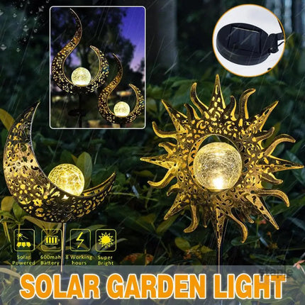 Solar Lights LED Garden Decor Outdoor Path Lights Lawn Light Lantern Lamp - 1X Moon - Home & Garden > Garden Lights >