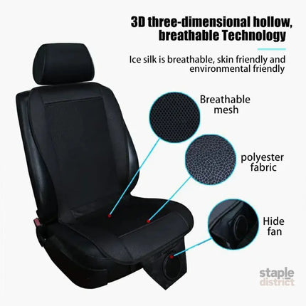 Spacer Car Cooling Seat Cushion-Fan System Black - Appliances > Fans > Portable Fans