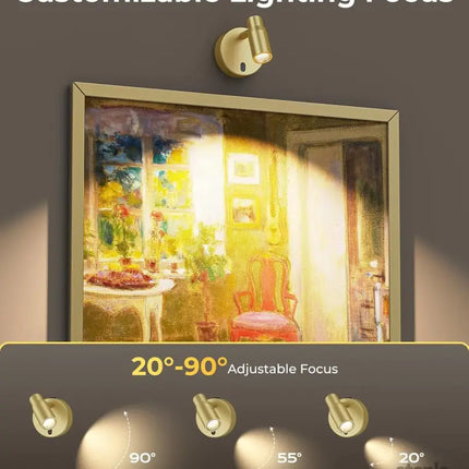 Spot Lights Indoor Rechargeable Picture Light with Remote Dimmable CCT Spotlight for Wall Art 6000mAh Battery Uplights