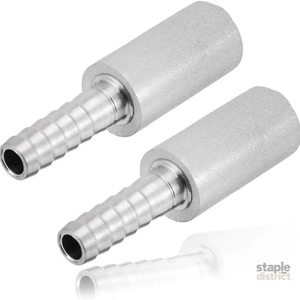 Stainless Steel Aeration Stone 0.5 Micron Diffion Stone with 1/4’’ Hose Barb Stainless Steel Aeration Oxygenation Stone
