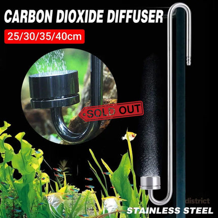 Stainless Steel Aquarium CO2 Diffuser Carbon Dioxide Atomizer Grass Tank Bubbler - 35cm - Appliances > Aroma Diffusers