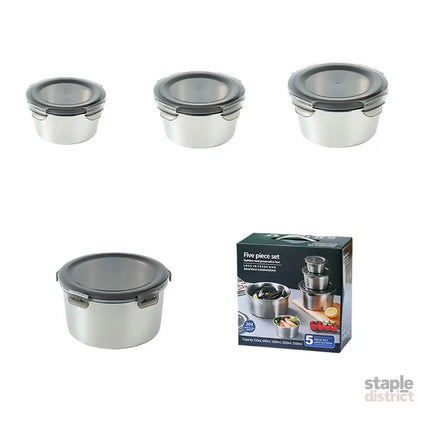 Stainless Steel Box Set 4pcs Sealed Lunch Food Container Refrigerator Use - Commercial > Packaging > Postage Satchels &