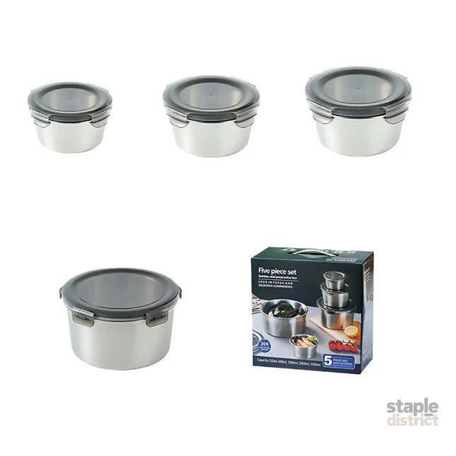Stainless Steel Box Set 4pcs Sealed Lunch Food Container Refrigerator Use - Commercial > Packaging > Postage Satchels &