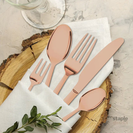 Stainless Steel Cutlery Set Glossy Knife Rose Gold-2006733055871553543