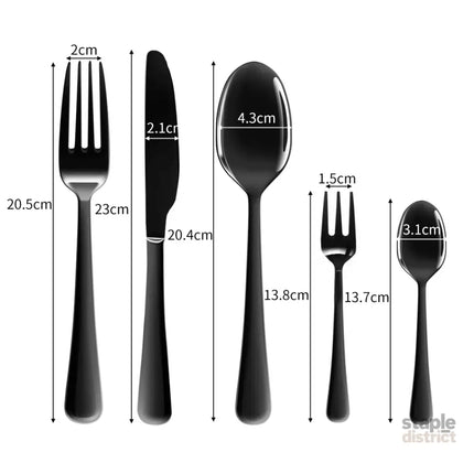 Stainless Steel Cutlery Set Travel Knife Black-2018816724035571714