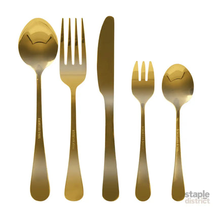 Stainless Steel Cutlery Set Travel Knife Gold-2006733055670226945