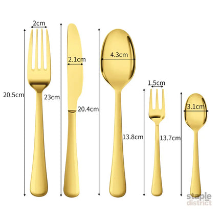 Stainless Steel Cutlery Set Travel Knife Gold-2006733055670226946