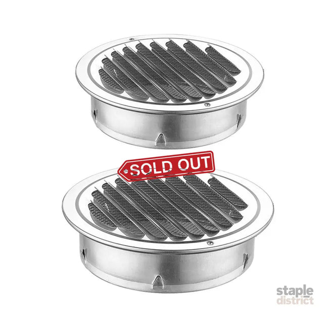 Stainless Steel Exhaust Fan Vent Outlet Flat Hood for Bathroom Kitchen Outlet - 100mm - Appliances > Fans > Exhaust Fans