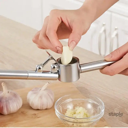Stainless Steel Garlic Press Peeler Zinc Alloy Kitchen Tool Garlic Crusher - Appliances > Kitchen Appliances > Food