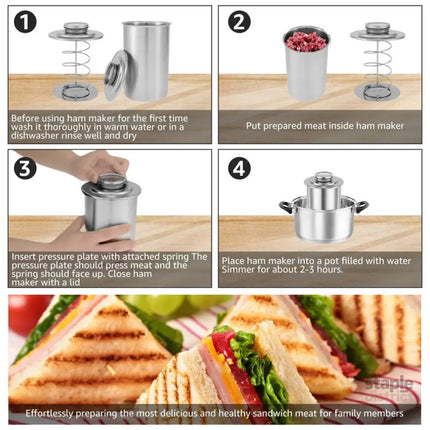 Stainless Steel Ham Maker with Thermometer - Appliances > Kitchen Appliances > Food Mixers & Blenders