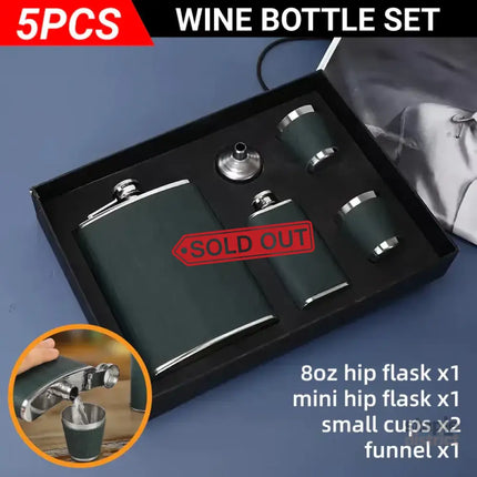 Stainless Steel Hip Flask Portable Wine Pot Flat Pocket Bottle Outdoor Travel - Outdoor Recreation > Camping > Camping