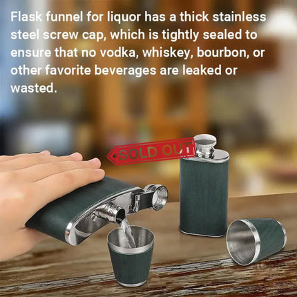 Stainless Steel Hip Flask Portable Wine Pot Flat Pocket Bottle Outdoor Travel - Outdoor Recreation > Camping > Camping