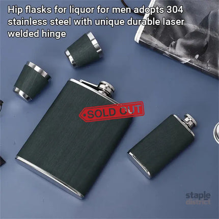 Stainless Steel Hip Flask Portable Wine Pot Flat Pocket Bottle Outdoor Travel - Outdoor Recreation > Camping > Camping
