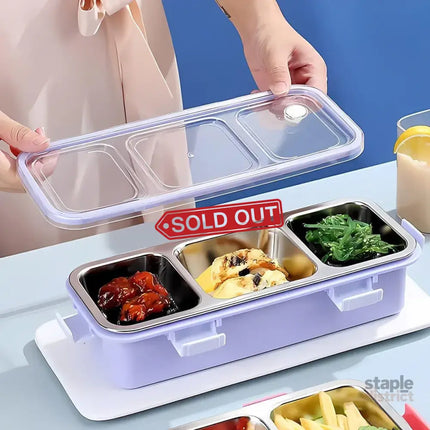Stainless Steel Lunch Box Compartment Bento Box Food Container for Meal Prep Use - Green - Outdoor Recreation >