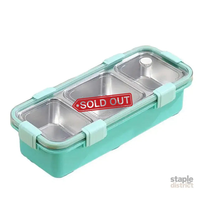 Stainless Steel Lunch Box Compartment Bento Box Food Container for Meal Prep Use - Green - Outdoor Recreation >
