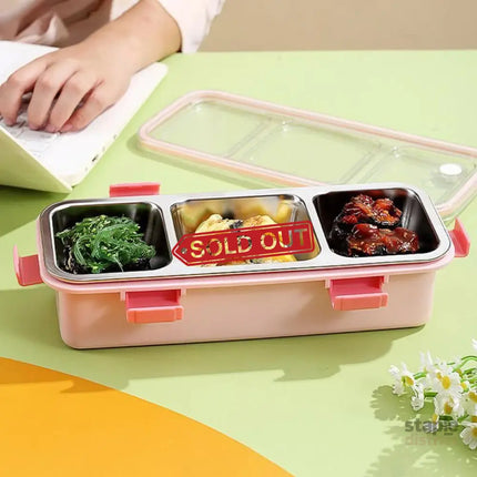 Stainless Steel Lunch Box Compartment Bento Box Food Container for Meal Prep Use - Pink - Outdoor Recreation > Iceboxes