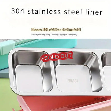 Stainless Steel Lunch Box Compartment Bento Box Food Container for Meal Prep Use - Pink - Outdoor Recreation > Iceboxes