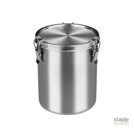 Stainless Steel Pet Food Storage Bucket Dog Cat Grain Container Bin Kitchen - 1600ml - Home & Garden > Kitchenware >