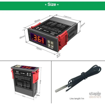 Stc-1000 Temperature Controller 12V 10A Multi-Purpose Digital Thermostat With Ntc Probe For Fermentation Hatch,