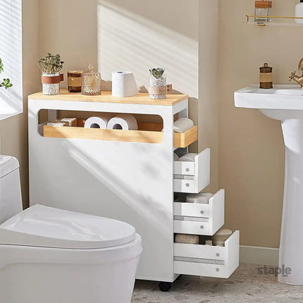 Storage Cart Narrow Cabinet Wheels Tray Drawers - Health & Beauty > Cosmetic Storage > Makeup Organisation & Storage