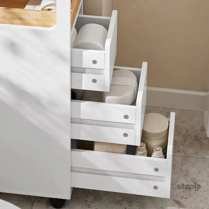 Storage Cart Narrow Cabinet Wheels Tray Drawers - Health & Beauty > Cosmetic Storage > Makeup Organisation & Storage