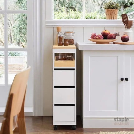 Storage Cart Narrow Cabinet Wheels Tray Drawers - Health & Beauty > Cosmetic Storage > Makeup Organisation & Storage