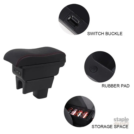 Suzuki Swift 2005-2021 Center Central Storage Car Console Seat Armrest Box Durable ABS Armrest Box Replacement Double
