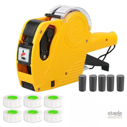 Tag Gun Labeller Kit With 6 Rolls Labels And 5 Inks Roller - Yellow - Electronics > Printer Accessories & Supplies >