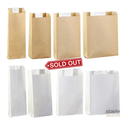Takeaway Storage Baking Bread Bag Toast Food Packaging Bag Kraft Paper Bag Cowhide - 33X16X11CM - Commercial >