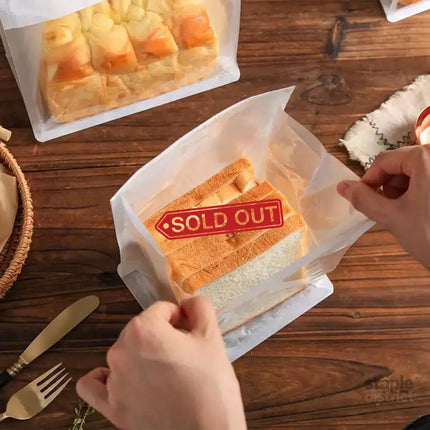 Takeaway Storage Baking Bread Bag Toast Food Packaging Bag Kraft Paper Bag Cowhide - 33X16X11CM - Commercial >