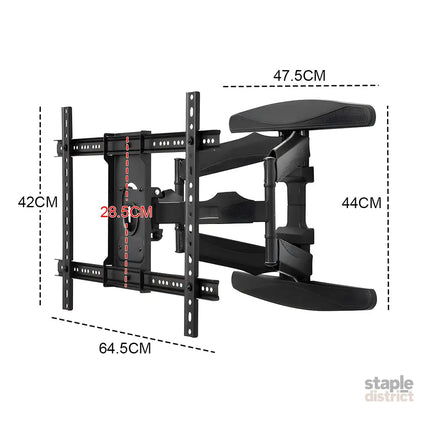 Telescopic Swivel and Tilt TV Monitor Wall Mount Bracket Load up to 85kg Full Motion Long Arm Bracket Max 48.5cm