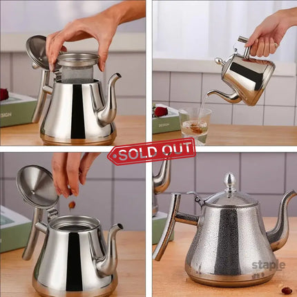 Thickened Stainless Steel Teapot Kettle With Strainer For Restaurant Hotel Use - Appliances > Kitchen Appliances >