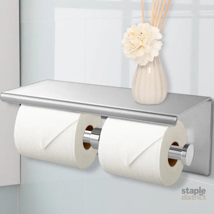 Toilet Paper Holder Double Roll Stainless-2029387261820407814