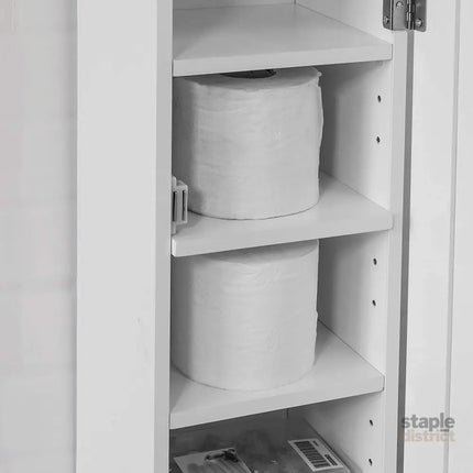 Toilet Paper Holder with Storage Freestanding Cabinet Toilet Brush Holder and Toilet Paper Dispenser 20x100x18 cm