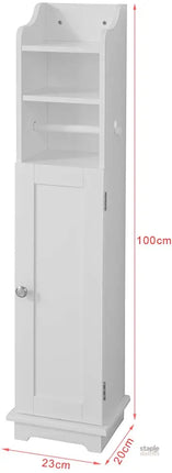 Toilet Paper Holder with Storage Freestanding Cabinet Toilet Brush Holder and Toilet Paper Dispenser 20x100x18 cm