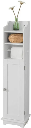 Toilet Paper Holder with Storage Freestanding Cabinet Toilet Brush Holder and Toilet Paper Dispenser 20x100x18 cm