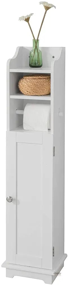 Toilet Paper Holder with Storage Freestanding Cabinet Toilet Brush Holder and Toilet Paper Dispenser 20x100x18 cm