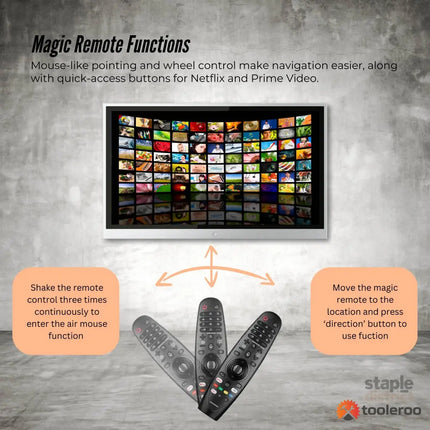 Tooleroo Smart TV Remote Control Replacement for LG Voice Magic 20GA 19BA 18BA - Appliances > TV > TVs & Accessories